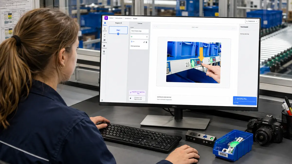 viraguides-builder-werkinstructie-maken Montagehandleiding maken in de Viraguides Builder op een computerscherm